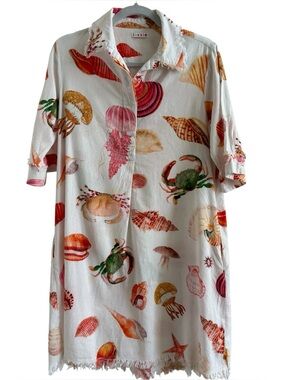Tizzie Seashore Beach Shift Dress Sz M